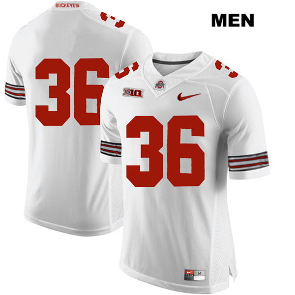 Ohio State Buckeyes Men's K'Vaughan Pope #36 White Authentic Nike No Name College NCAA Stitched Football Jersey HJ19F47GC